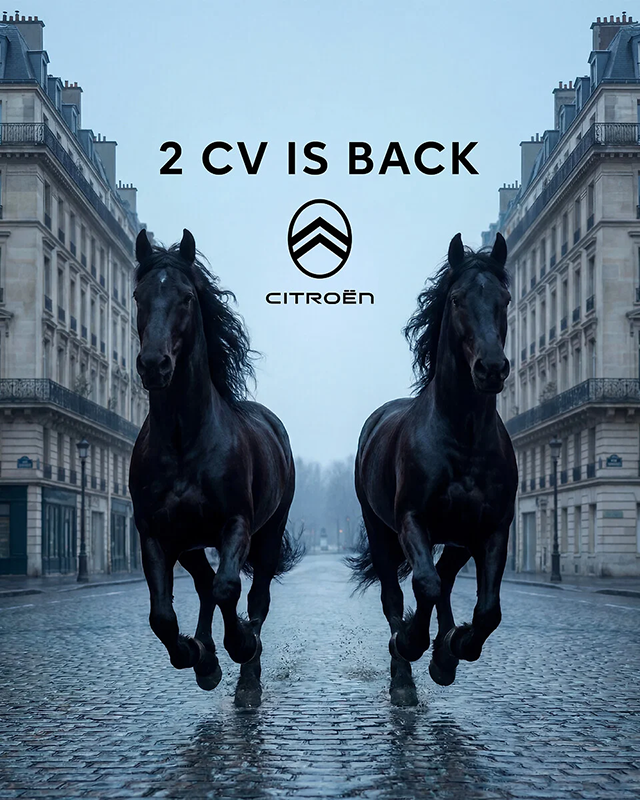 2Cv is back affiche annoçant le retour de l'icône