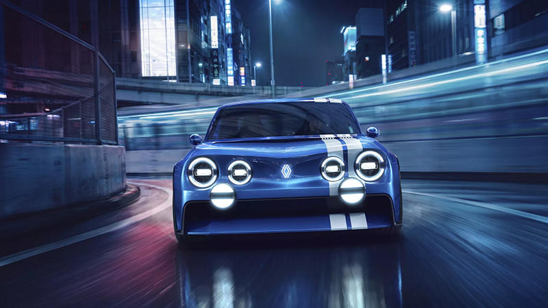R8 Gordini de face avec vue sur la calandre