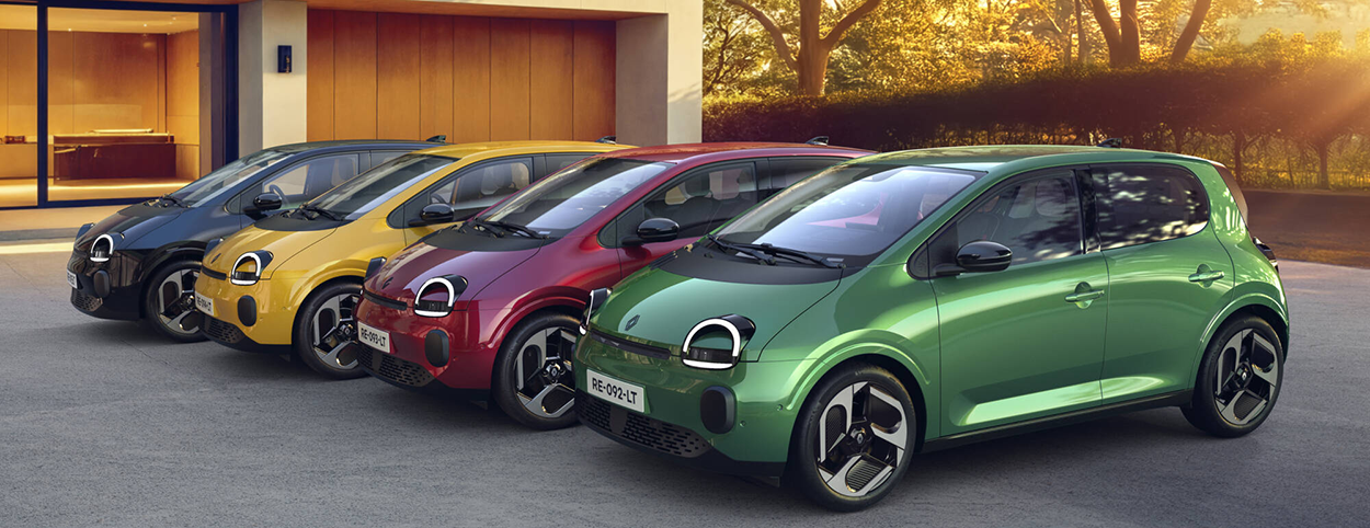 Renault Twingo E Tech electric Gamme Vert Absolu Rouge Absolu Jaune Mango Noir Etoilé 5 copie
