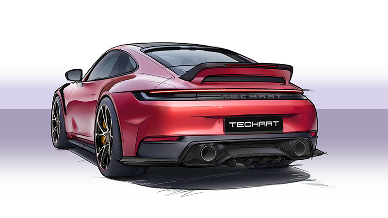 Techart 992 2 AEROKIT press sketch 250326 rear copie