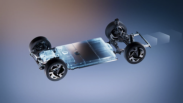 Nouvelle plateforme électrique Renault RGEV medium 2.0 avec architecture 800V et autonomie 750 km WLTP.